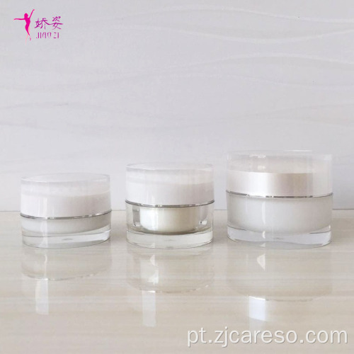 Pote de creme facial cosmético com tampa de diamante